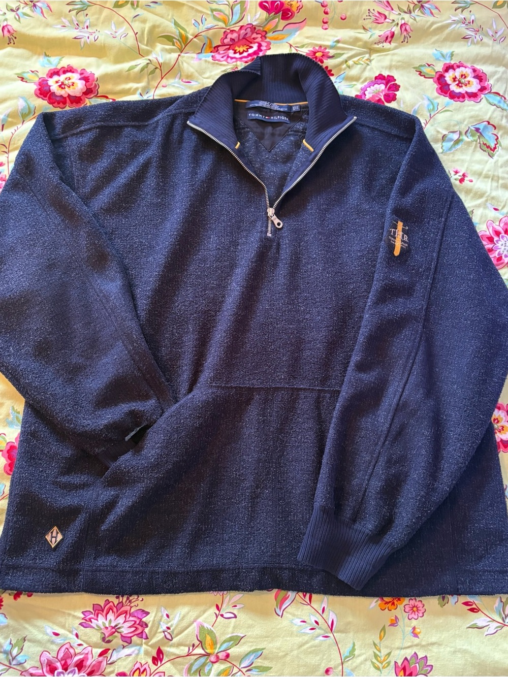 Tommy Hilfiger Racing Rare Vintage 1999 Navy 1/4 Zip Pullover Mens XXL 29x28 LNC
